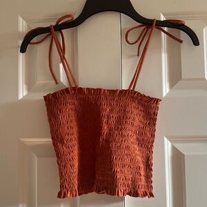 Wild Fable Women’s Orange Ruffle Tank Top Size Small